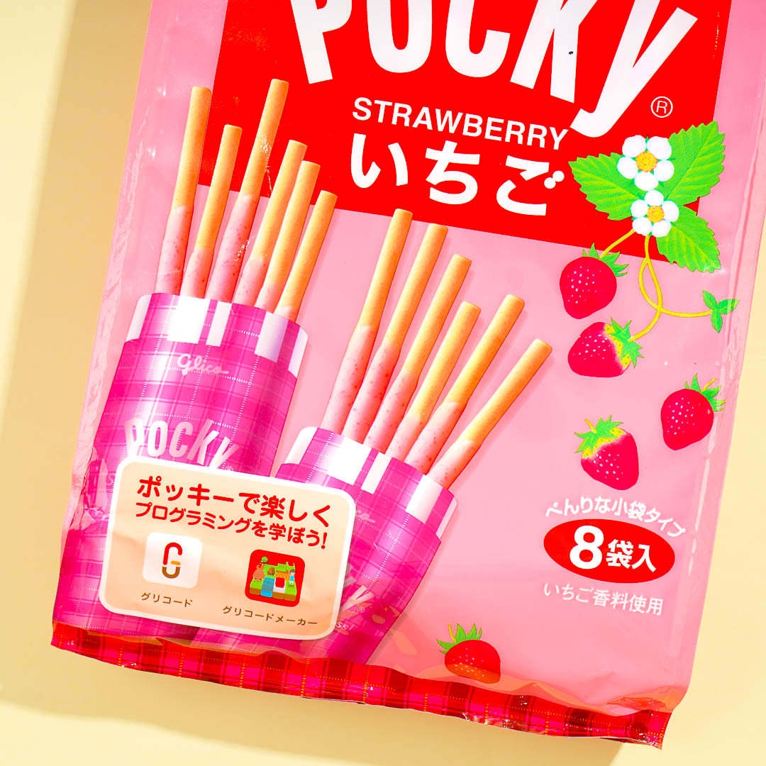 Giant Strawberry Pocky Biscuit Sticks Pack - 8 pcs