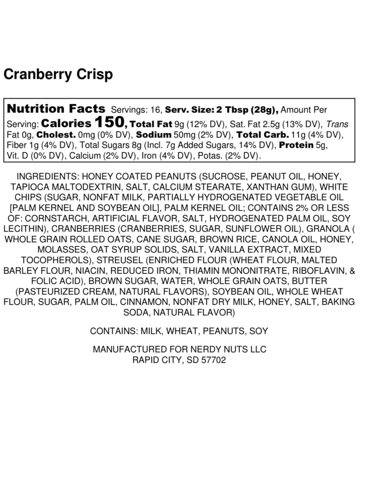 Cranberry Crisp Peanut Butter