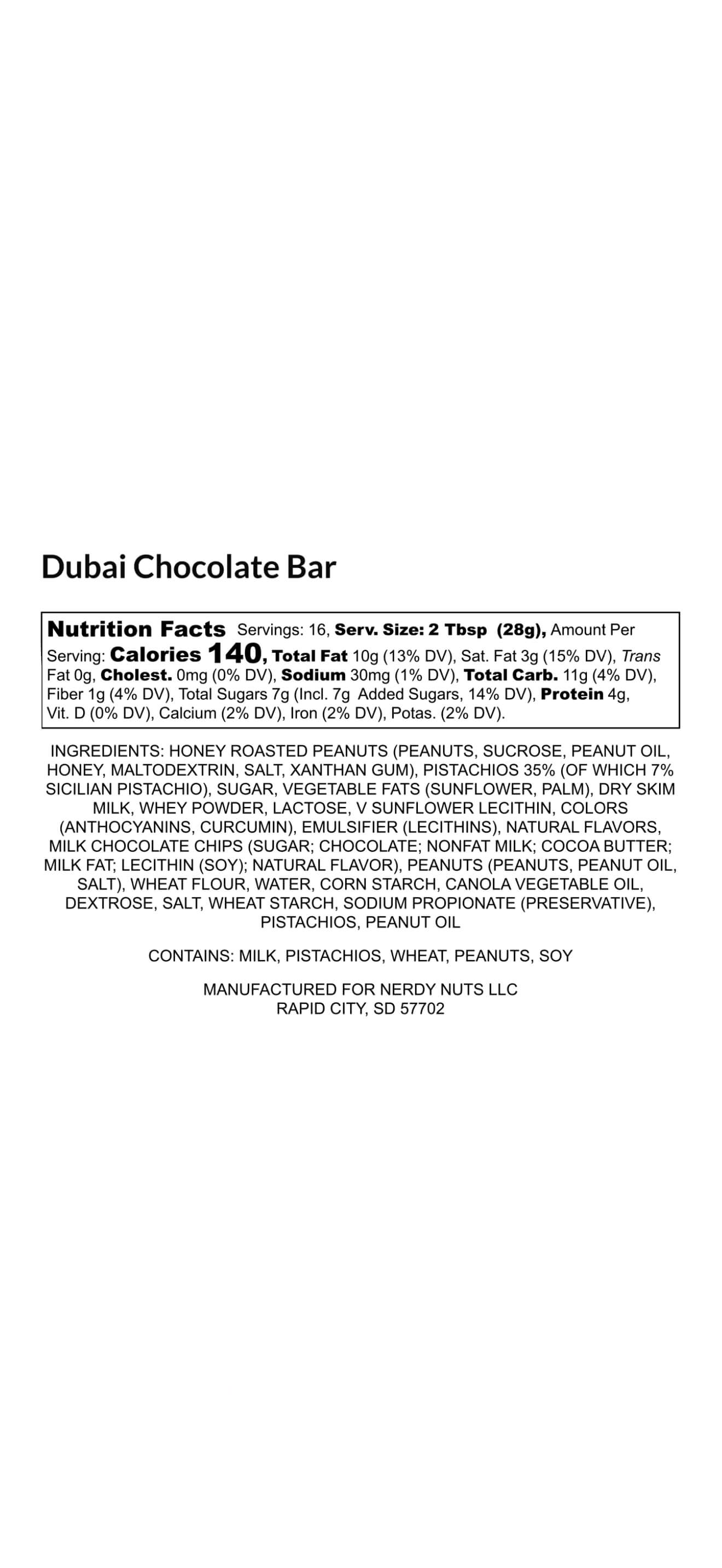 Dubai Chocolate Bar Peanut Butter Treat