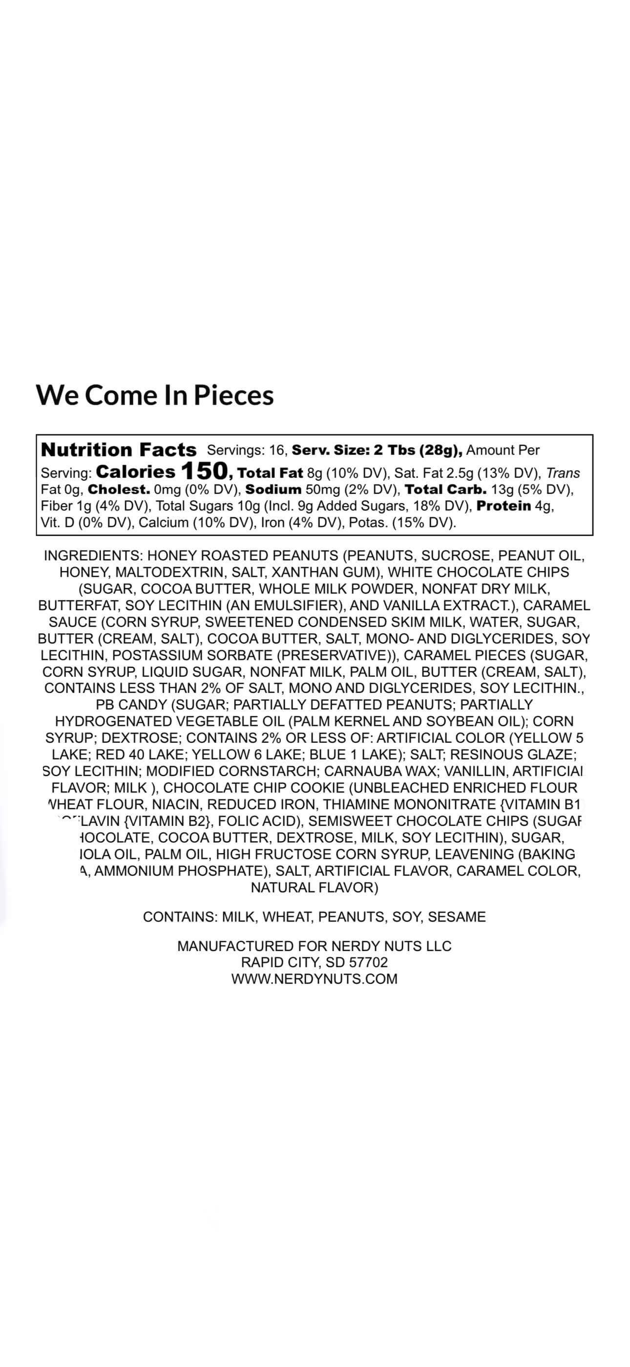 We Come In Pieces Peanut Butter Treat
